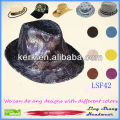LSF42 Нинбо Lingshang Горячие продажи Полный блестки хлопок / полиэстер Fedora цветочный ведро шляпу